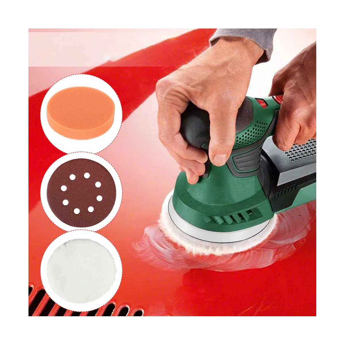 แผ่นขัดรองหลัง5นิ้ว125มม. แผ่นขัดสำหรับ PEX400AE PEX300AE แผ่นขัดไฟฟ้าแผ่นรองหลังแผ่นขัดกระดาษทราย