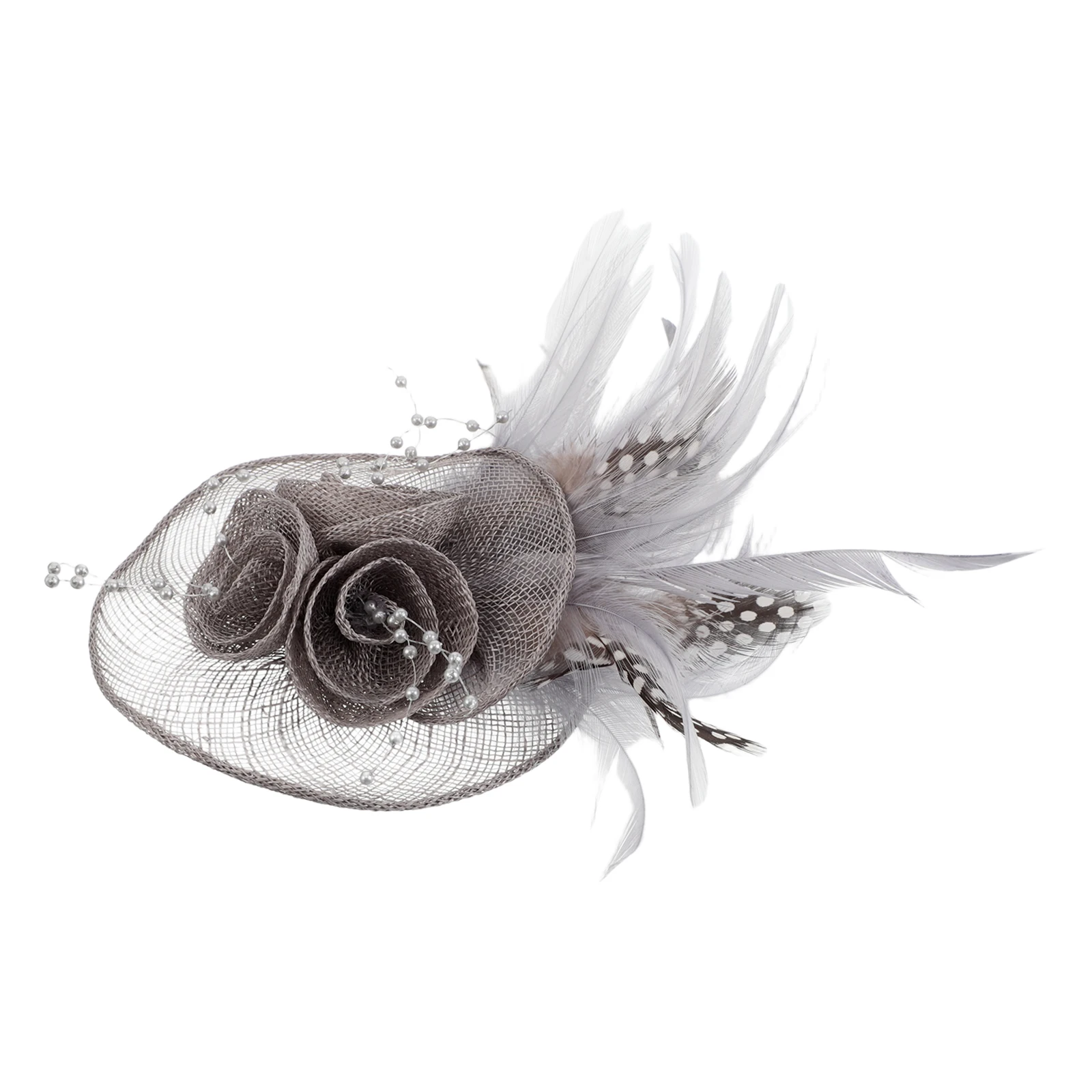

Bride Head Flower Bridal Wedding Headdress Plastic Headpiece Accessories Elegant Plume Design Versatile Brooch Style