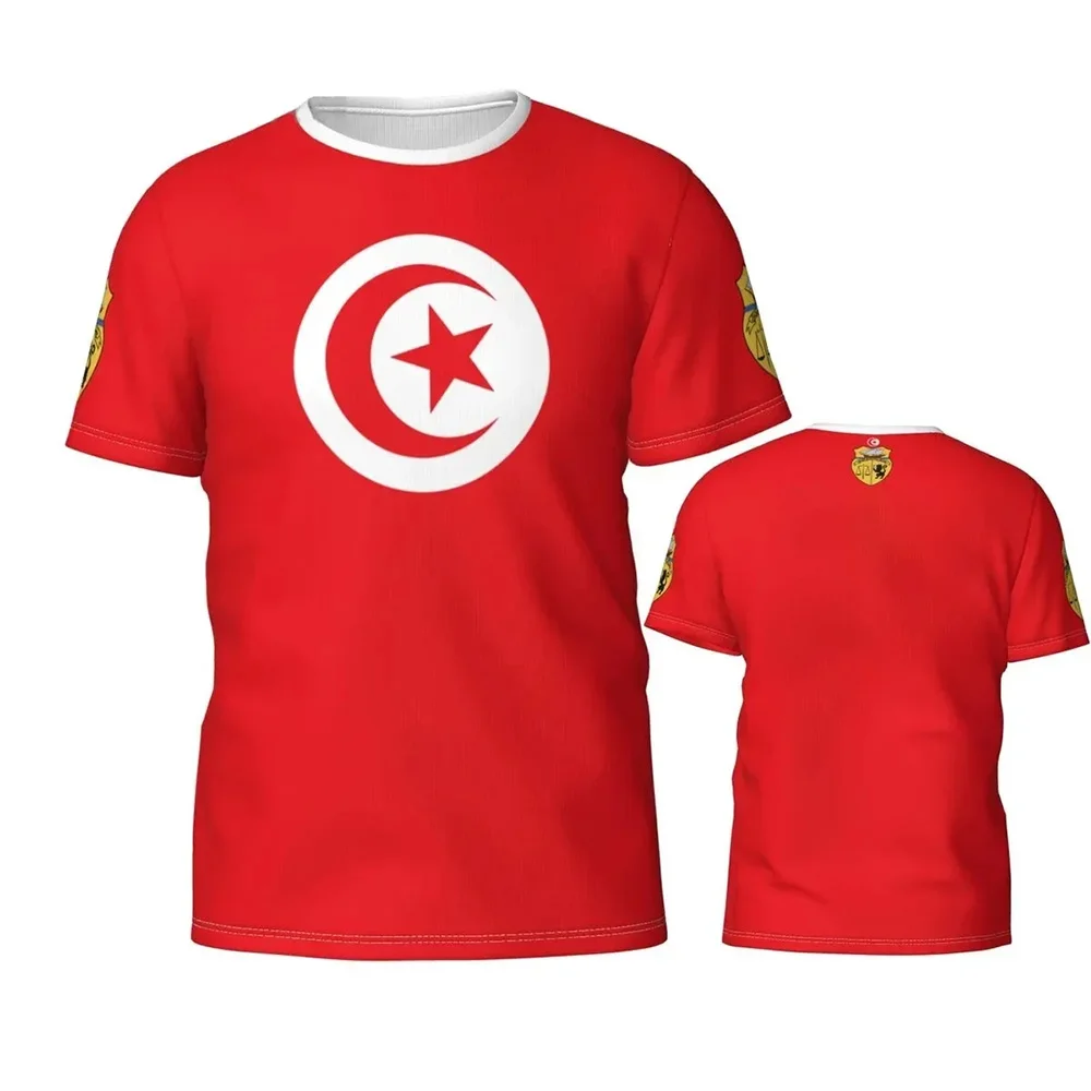 Tunisia Flag badge 3D T-shirt clothes for men and women gift for football fans