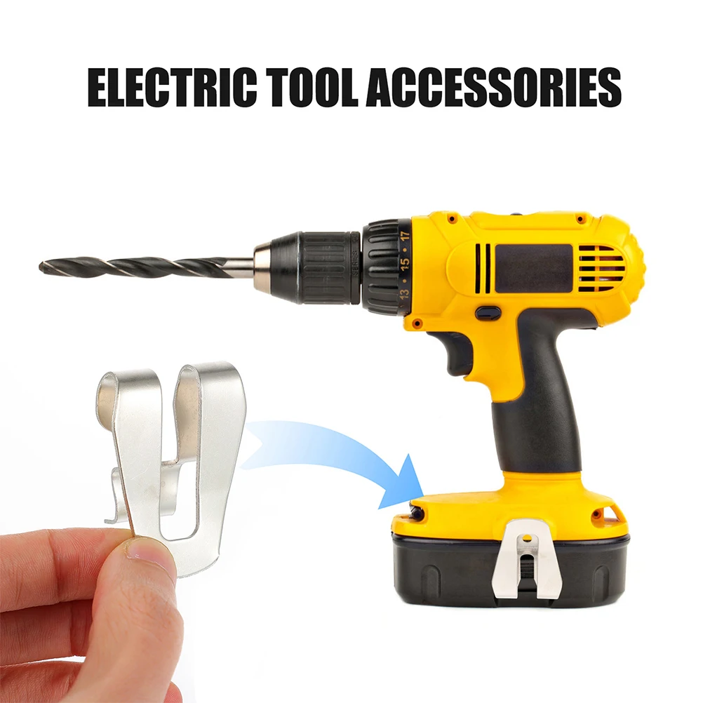 

4pcs Steel Clips Durable Replacement For Power Tool Hooks Drill Driver Efficiency Hook Belt Hook For Drill