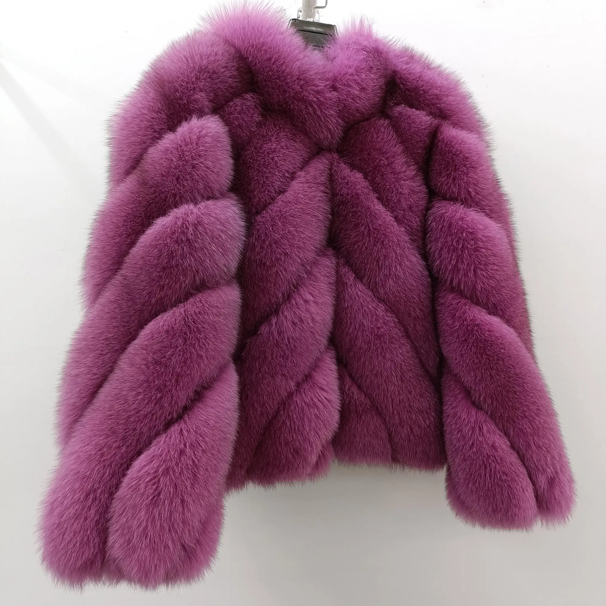 Real Fox Fur Coat Wear Jacket Women Winter Warm Custom Luxury Smooth High-Grade Fur Coat Lady