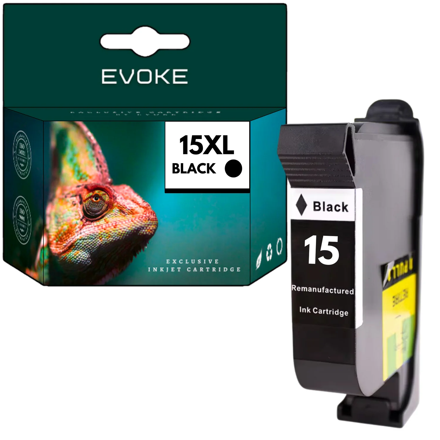 Evoke Compatibele Inkt voor Hp 15 Hp15 C6615De Zwart 40 ml 790 Pagina's Deskjet 810C 812C 825C 840C 841C 842C 843C 845C 916 920C 930C 940 960 3820; Officejet 5110 V40 V45; Psc 500 750 950; Fax 1230