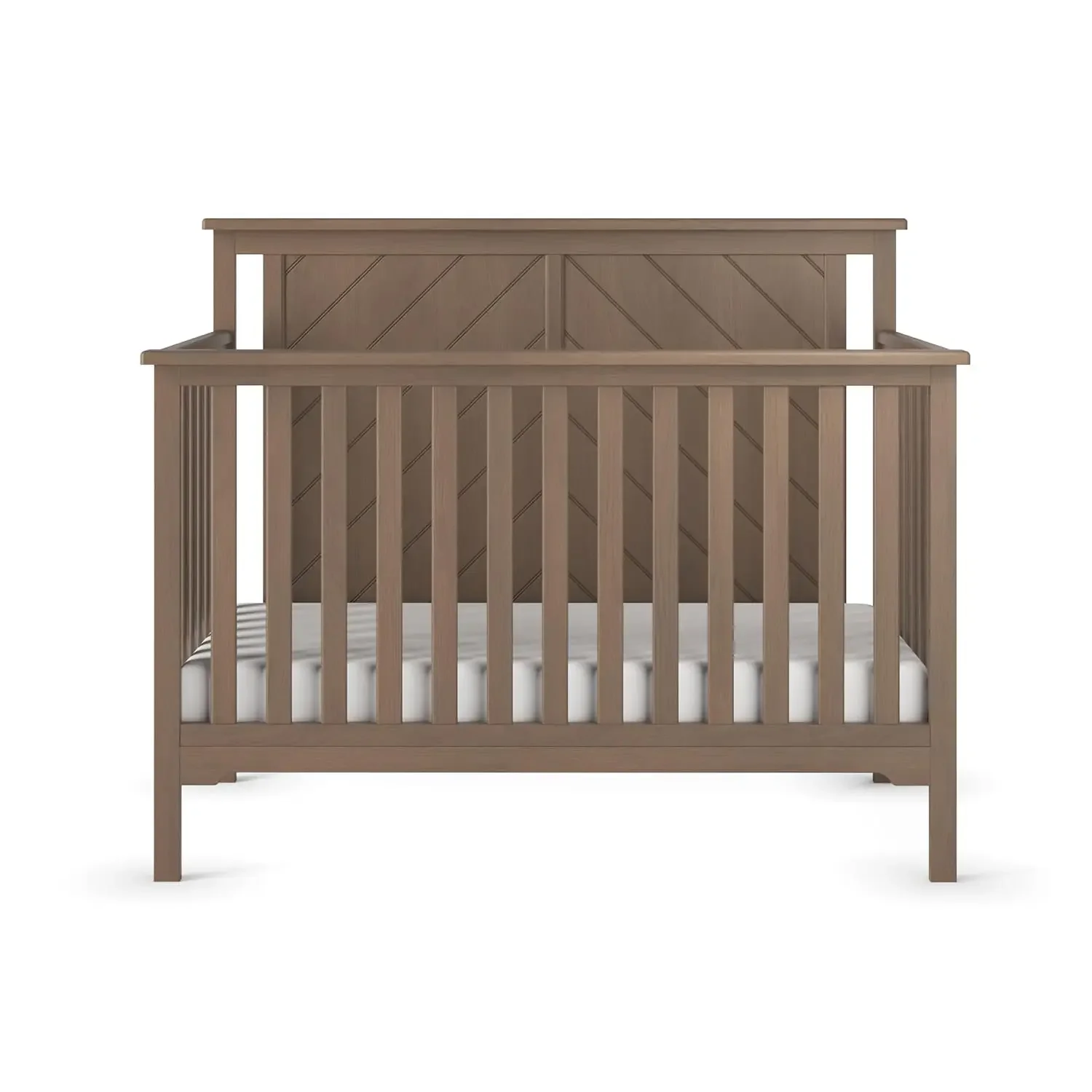 Child Craft Hampton Flat Top 4-in-1 Convertible Crib, Baby Crib Converts to Day Bed, Toddler Bed and Full Size Bed, 3 Adjustable