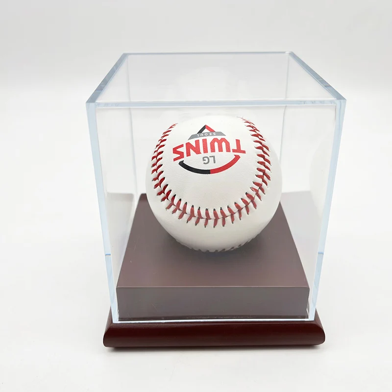 1 pc golf ball storage box, organic glass transparent wooden base acrylic baseball display box, storage box