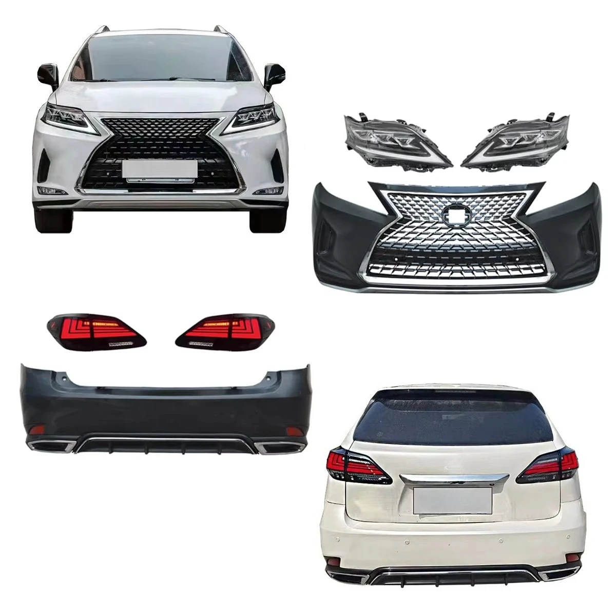 

Body Kit Include Front and Rear Bumper Assembly Headlight Taillight for RX260 RX300 RX350 2009-2015 Upgrade to 2021 Model