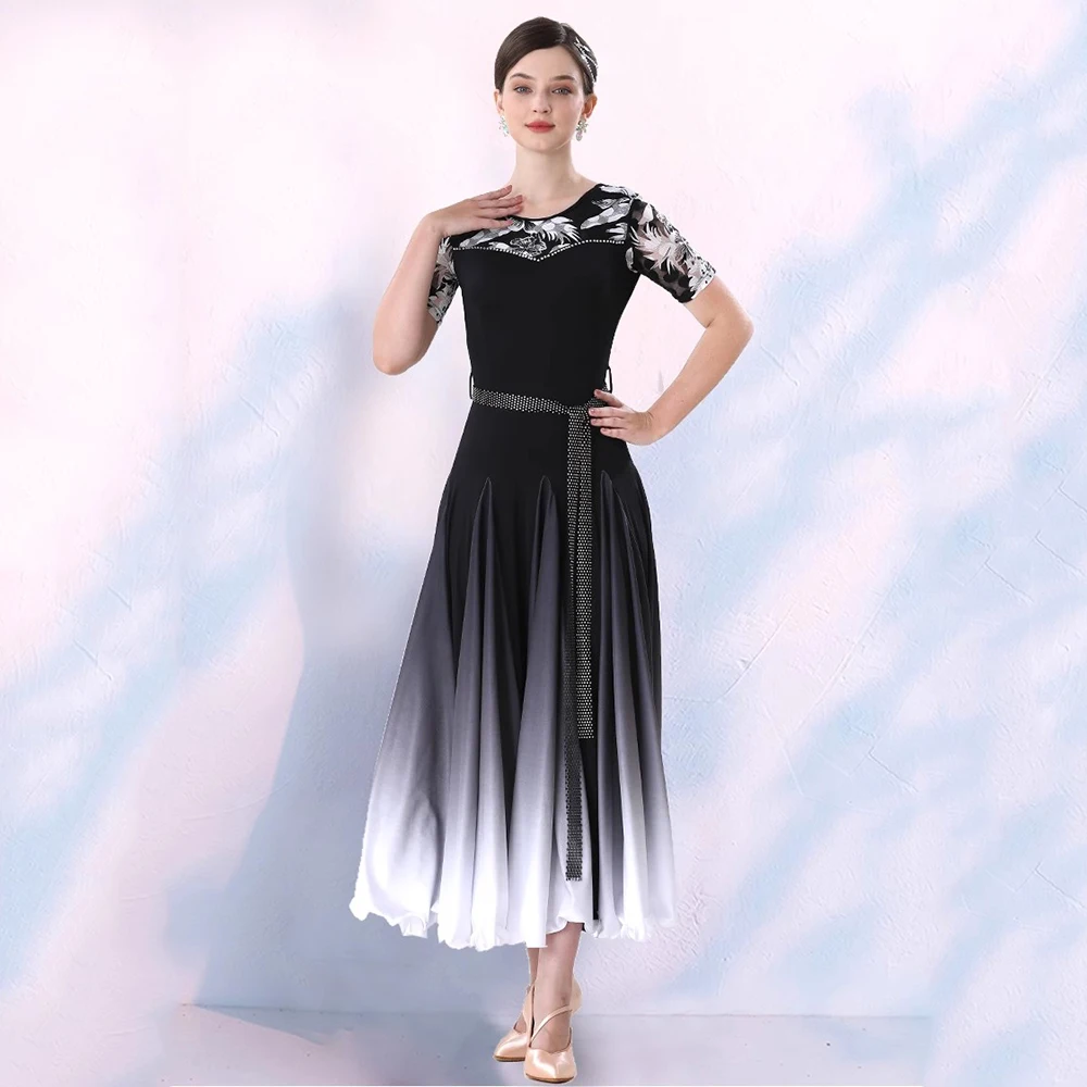 Ballroom Dance Dress 2023 New Lace Women Performance Modern Practice Clothes Big Swing Waltz Tango Party Stage Dancewear Costume