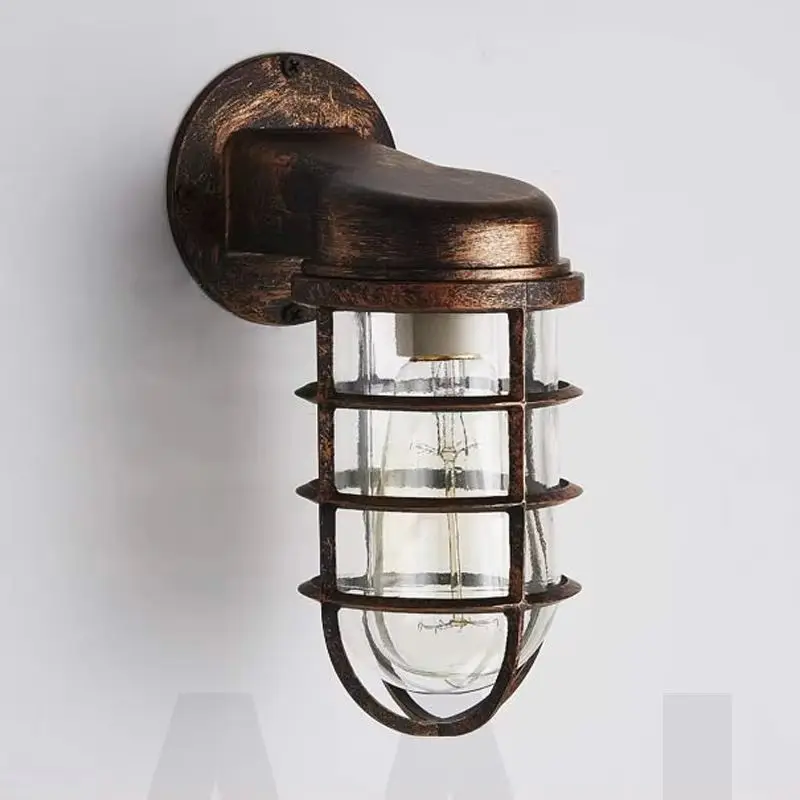 

vintage wrought iron wall sconce dock light Industrial retro wall lamp lobby bedroom hotel corridor restaurant bar loft light