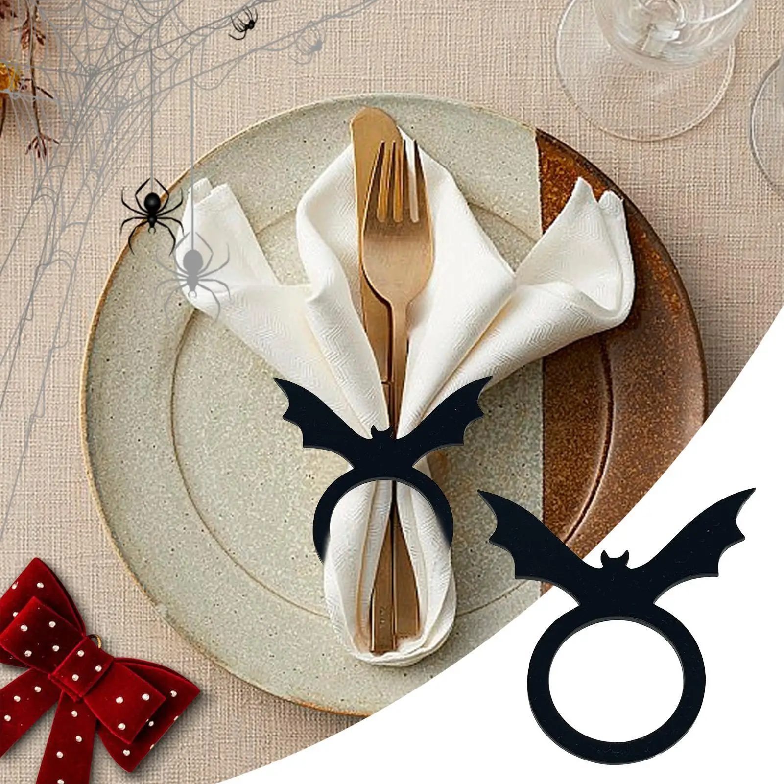 

Witch Napkin Holder Pumpkin Napkin Ring Acrylic Spooky Buckle Clips Decoration For Party Dinner Home Restaurant Kitchen