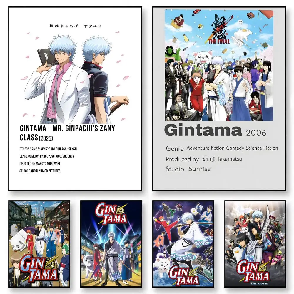 Anime Gintama Poster  Character Print Japanese Graphic Streaming Film Style Wall Artwork Bedroom Decor