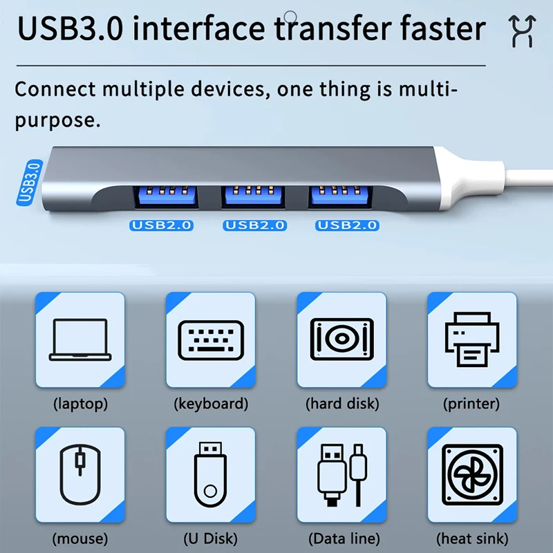 USB C HUB USB 3.0 Type C 4 Port Multi Splitter Adapter OTG for Macbook HUB Pro 13 15 Air Mi Pro for HUAWEI Computer Accessories