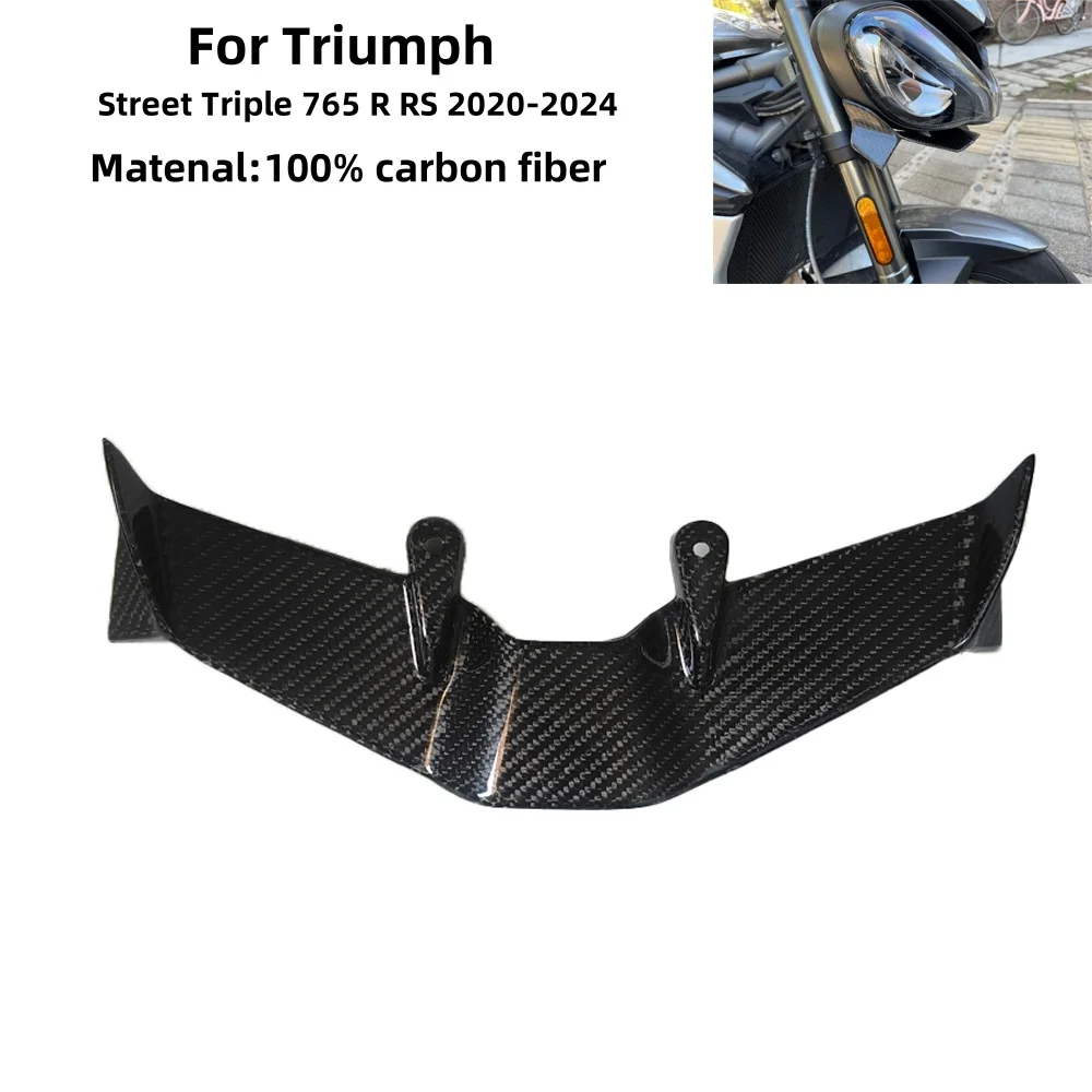 

765 R RS Carbon fiber Motorcycle Naked Front Spoiler Winglet Aerodynamic Wing Kit For Triumph Street Triple 765 R RS 2020-2024