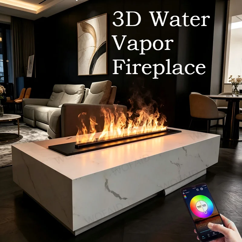 

100cm 3D Water Vapor Fireplace Insert,Easy Install, Realistic Flame,Remote,Adjustable Mist Output,Black fire place firepit камин