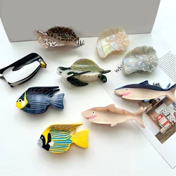 2024 Ocean Series Shark Shell Hair Claw Clip Women Claw Clips Girls Headwear Crab Hair Clip Trendy Korean Idol Hair Accessories