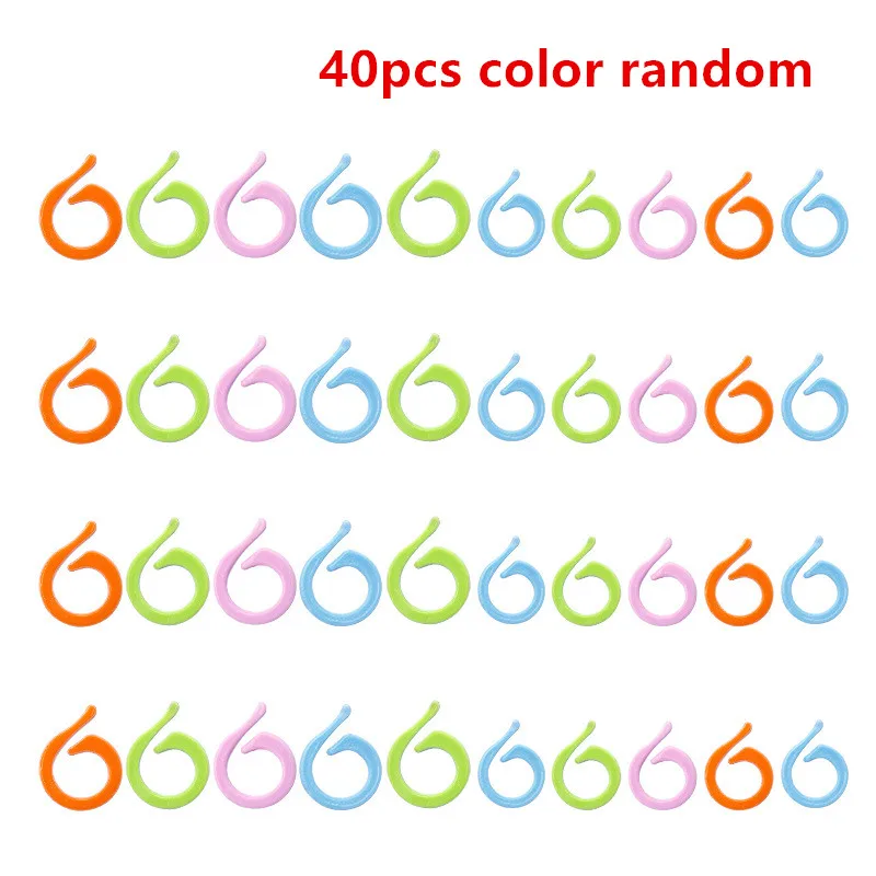 40PCS(20S+20L) Plastic Stitch Marker Knitting Crochet Locking Stitch Needle Clip Stitch Markers Rings DIY Weaving Knitting Tools