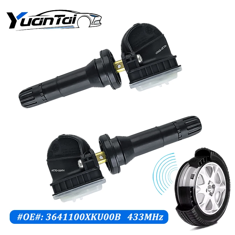 ชุด 1/2/4pcs 3641100XKU00B สีดําความดันยางรถ Monitor Sensor Fit สําหรับ Great Wall Wingle C30 5 6 7EV 2018-2020 433MHZ TPMS