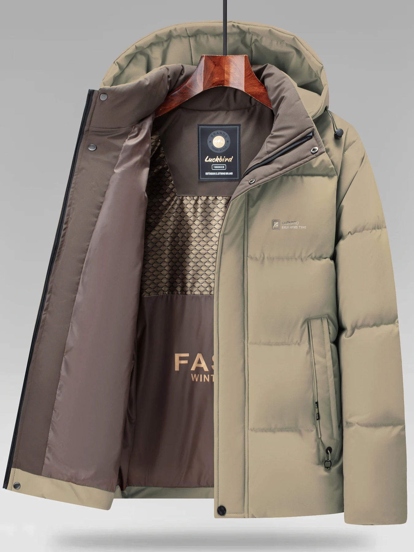 الأعمال عارضة مقنعين سترات الرجال الخريف الشتاء الدافئة وسادة مبطنة الرجال الرياضة في الهواء الطلق معطف انفصال قبعة سستة سترة قطن