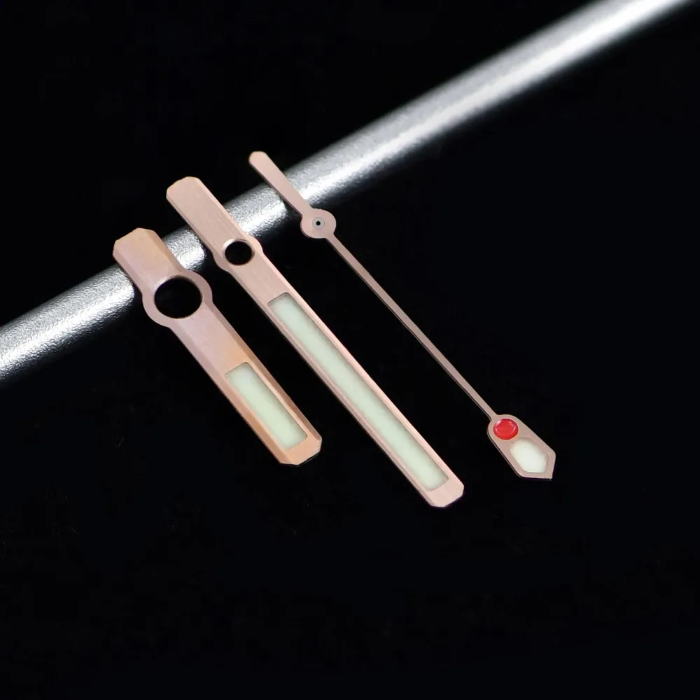 

Серия nh, 35, стрелки, зеленая светящаяся игла, серебро/розовое золото, аксессуары для часов для механического механизма 35/36/4R/7S