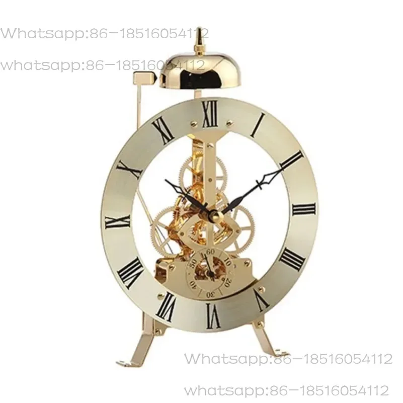 

Small Table Clock Metal Vintage Bedside Table Clocks Bedroom Office Luxury Mechanical Watches Mini Watch Home and Decoration