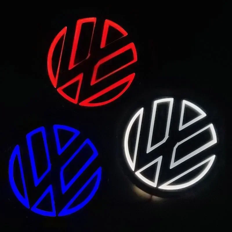 

Светодиодный логотип VW 11 см 5D для VW CC, Bora, Golf, Jetta, POLO, MAGOTAN, Passat, задний значок, подсветка передней решетки, наклейка на багажник