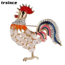 Funny Colorful Rooster Brooch Men Women Party Clothes Accessories Cute Chicken Animal Brooches Gift Jewelry