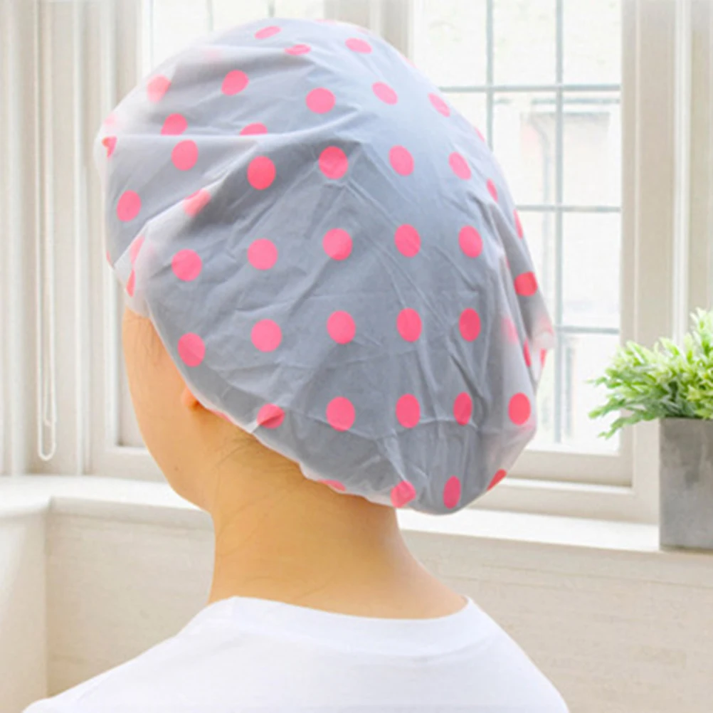 

8Pcs Waterproof Shower Cap Bathroom Fashion Caps Women Bathing Disposable Soft Reusable Adult Hair Protection Spa