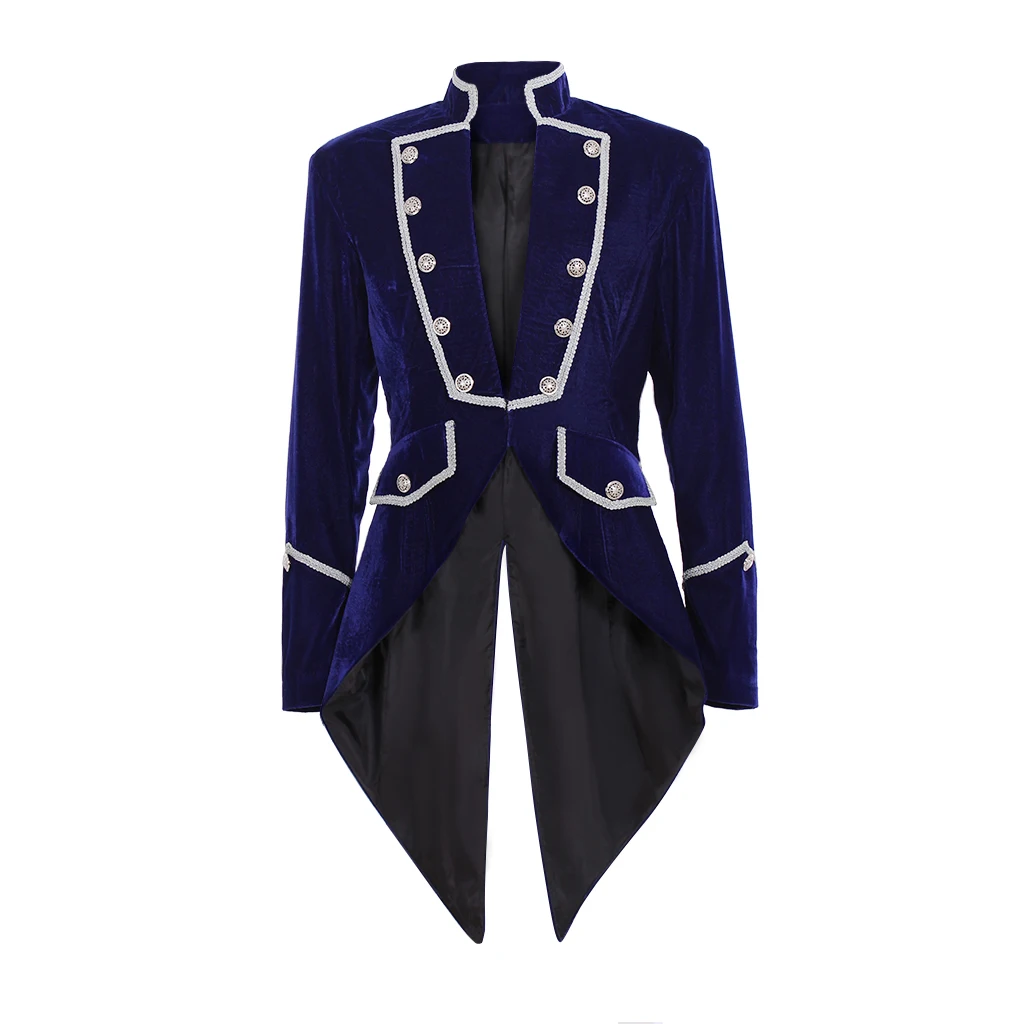 

Men's Gothic Steampunk Tailcoat Medieval Renaissance Victorian Regency Tuxedo Colonial Military Officer Uniform Jacket