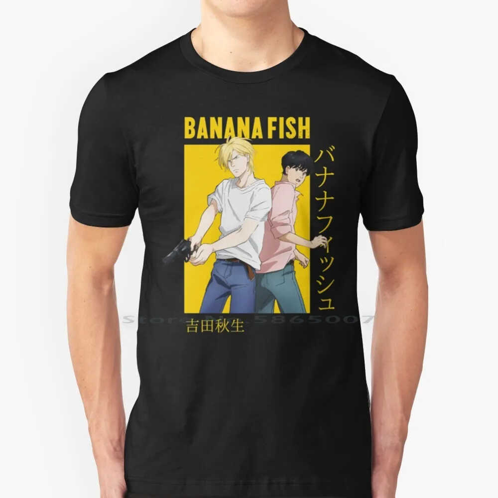 Banana Fish T Shirt 100% Cotton Banana Fish Anime Akimi Yoshida Lgbt Manga Gay Ash Lynx Big Size 6xl Tee Gift Fashion