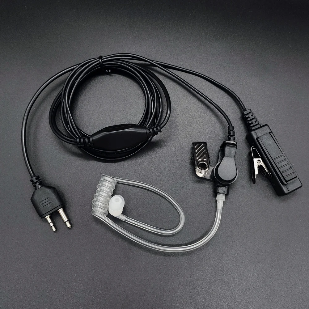 2 pin Walkie talkie Headphone headset Air Acoustic Tube Earpiece PTT Mic for Midland GXT550/650 GXT1000 GXT1000VP4 GXT1050