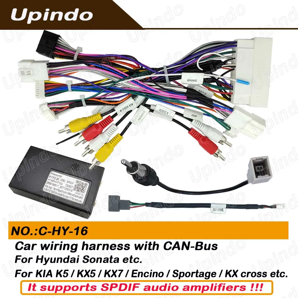 

Жгут проводов радио Android с декодером CAN-шины для Hyundai i30 i40 ix35 Sonata Elantra KIA Sportage Sorento K5 KX5 KX7