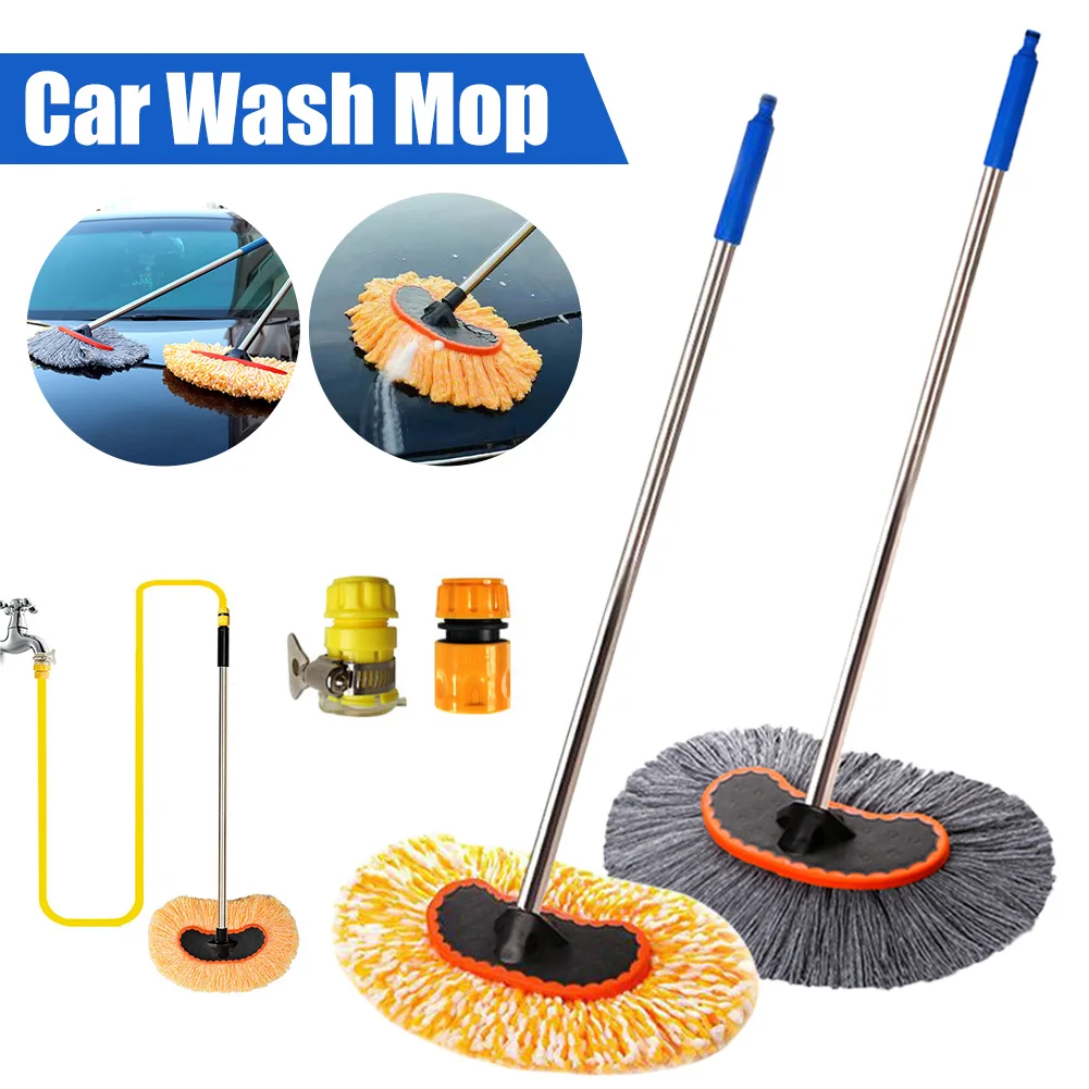 

2024 Car Wash Brush Car Cleaning Mop, 90cm Long Handle Car Cleaning Kit, with Water Dispenser, Non-Scratch Bristle Auto Accessor