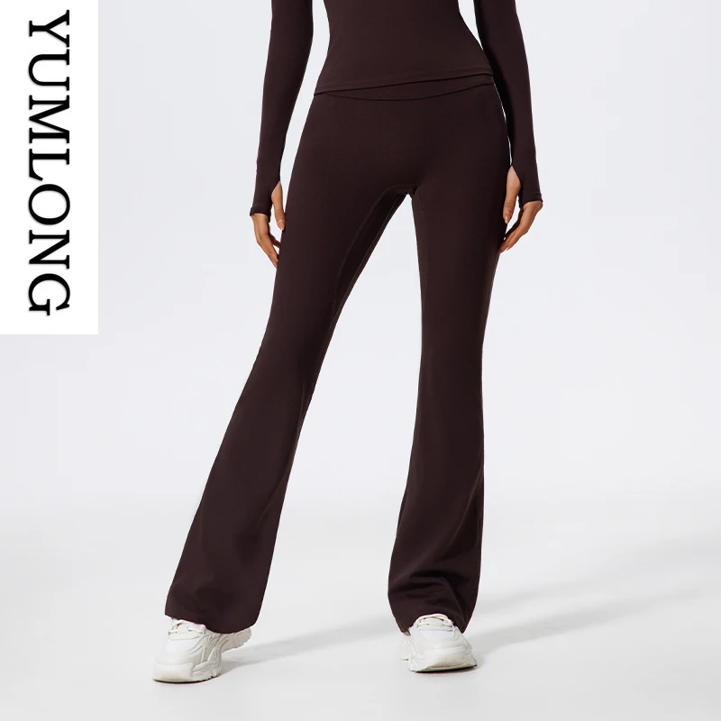 Women High Waist Yoga Tights Flared Workout Leggings Stretch Gym Fitness Pants V Back Scrunch Bootcut Breathable Sports Bottoms