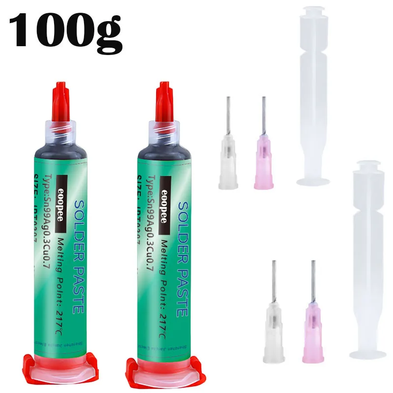 Sn99Ag0.3Cu0.7 Bleifreie Hochtemperatur-Lötpaste in Nadelröhrchen für SMT PCB BGA Handy USB-Steckdosen-Reparatur, LED-Löten