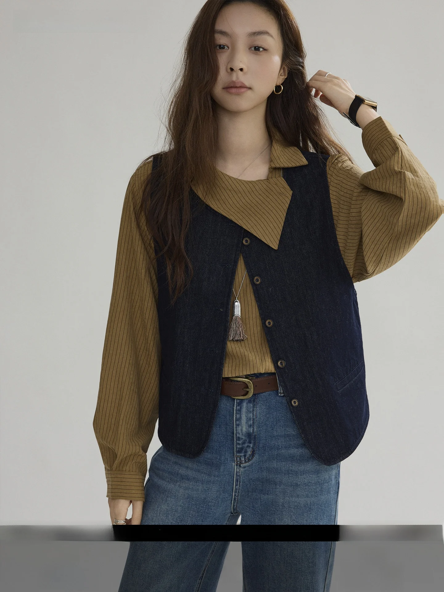 

Joli Choose Casual Sle Denim Jaet Women's ort Length Loose Fit Faionable Simple Outerwear Spring New Arrival