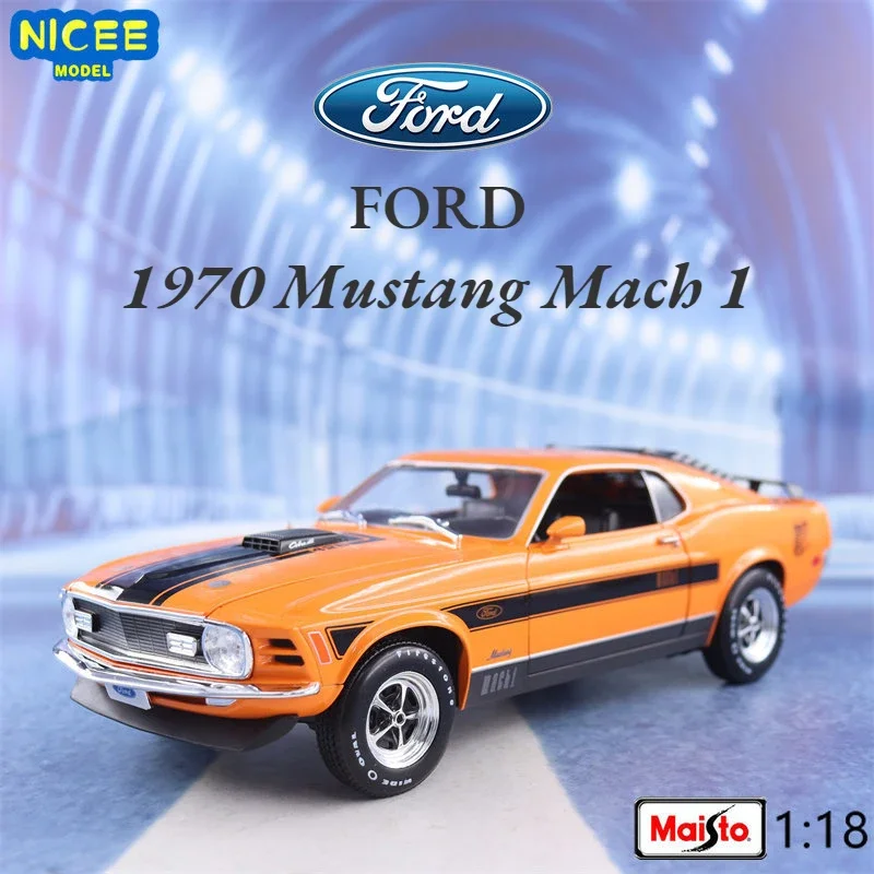 

Maisto 1:18 1970 Ford Mustang Mach 1 sports car Simulation Diecast Car Metal Alloy Model Car kids toys collection gifts B803