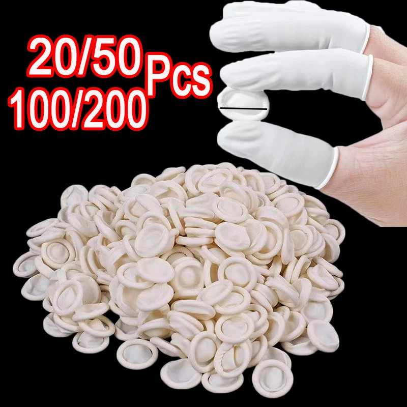  20-200PCS Multi-color Disposable Finger Cots Anti Slip Latex Free Rolled Edge Finger Cots Manicure Hairdressing Tattoo Tools