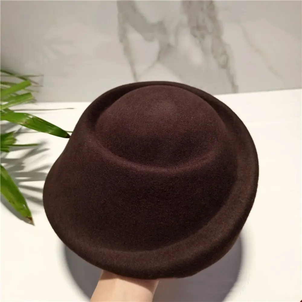 Uniform Stewardess Hat Hepburn Style Wool Pillbox Hat Elegant Teardrop Beret Hat Dome Air Hostess Fedora Hat Live Show