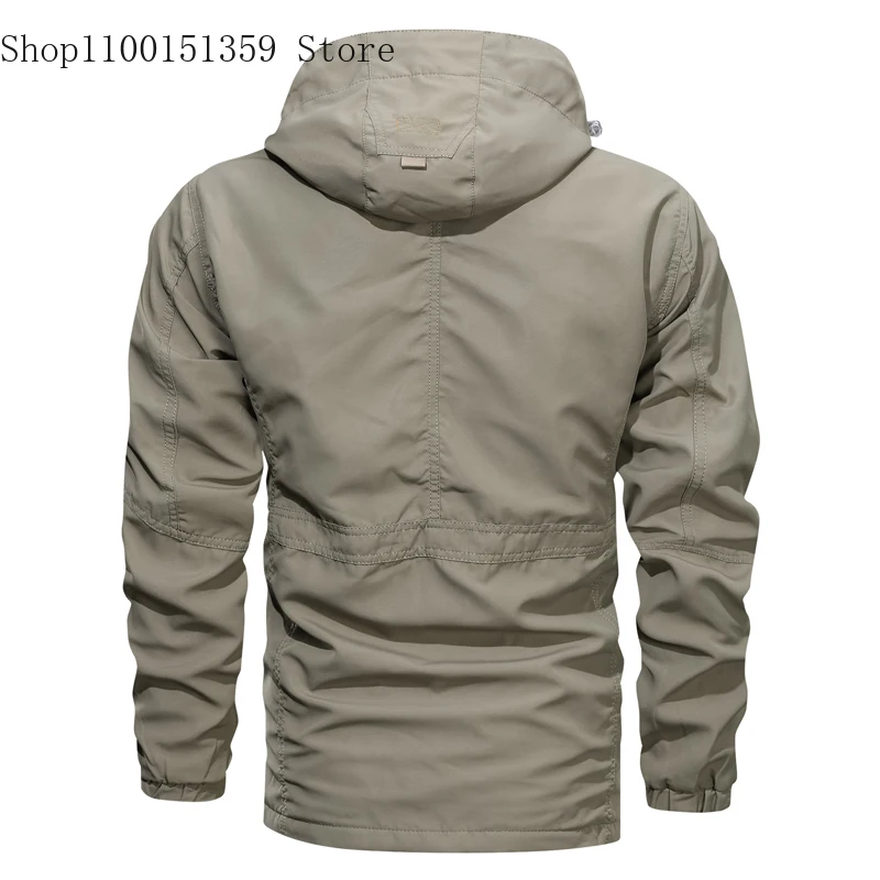 2024 Spring Autumn Men\'s Outdoor Sports Camping Hunting Windproof Jacket Hooded Waterproof US Tactical Fishing Climb Jacket