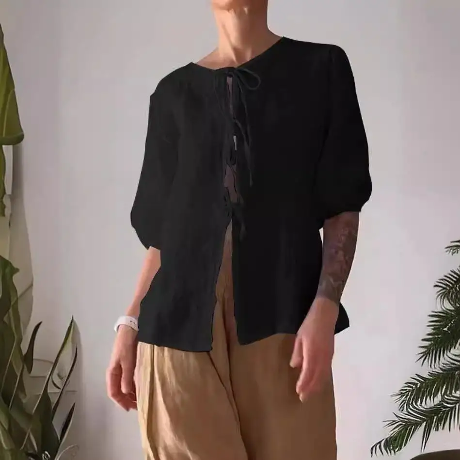 

Женские длинные брюки с высокой талией и широкими штанинами, модный ансамбль, летняя коллекция 2024, женский наряд Ele