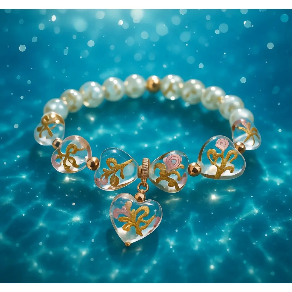 

Светящиеся в темноте браслеты и ожерелья из стеклянных бусин в форме сердца, ручной работы, сделано в США