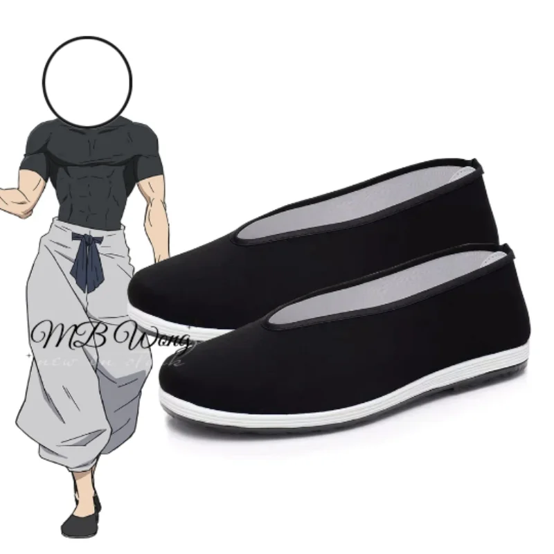 AFushiguro- Toji Cosplay Shoes Black Casual Flat Shoes For Women Men Halloween Party Roleplay Canvas Shoes