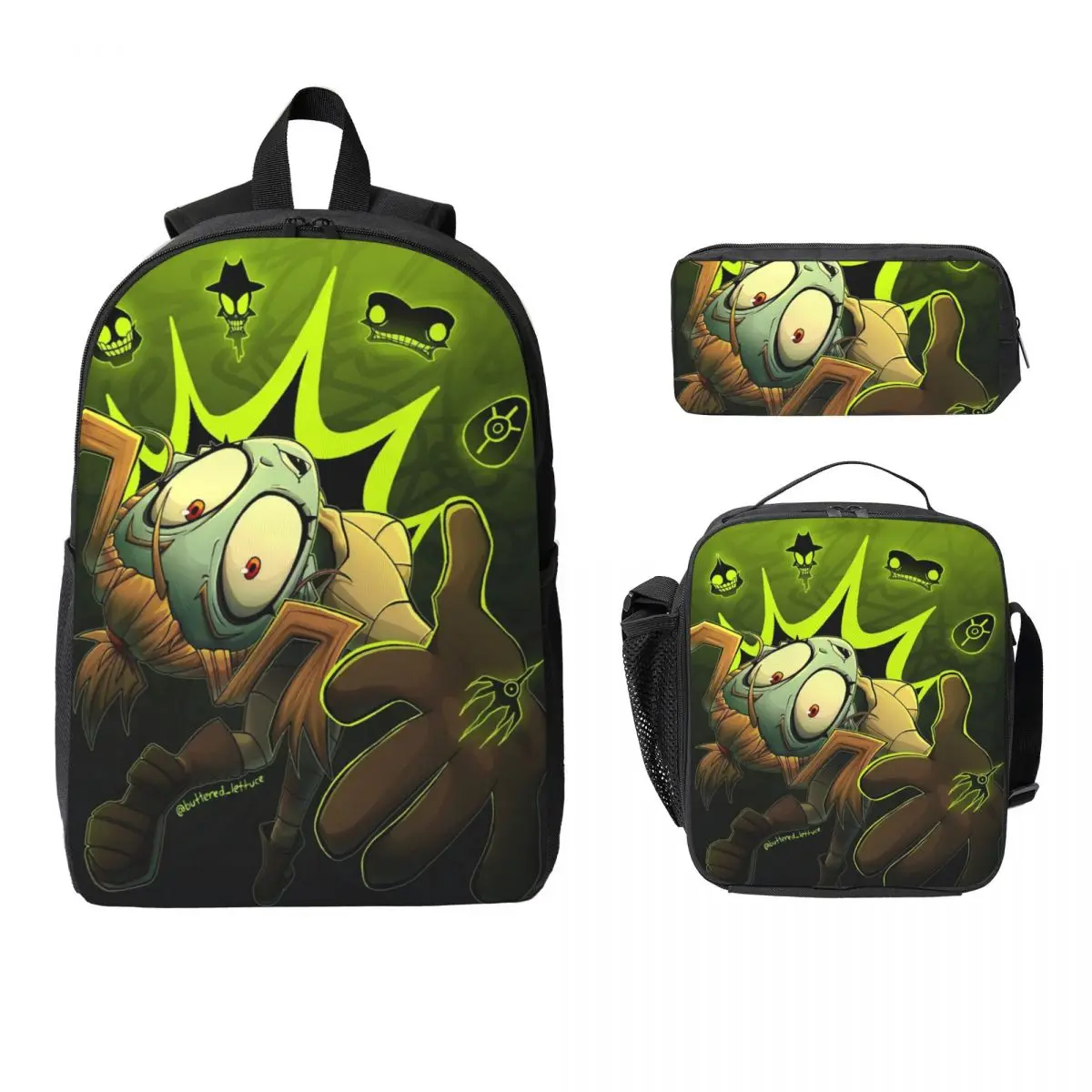 3Pcs The Gaslight District  Backpack Set for Girls Boys Pencil Boxes Bookbag Sets with Lunch Box For School Students Daypack