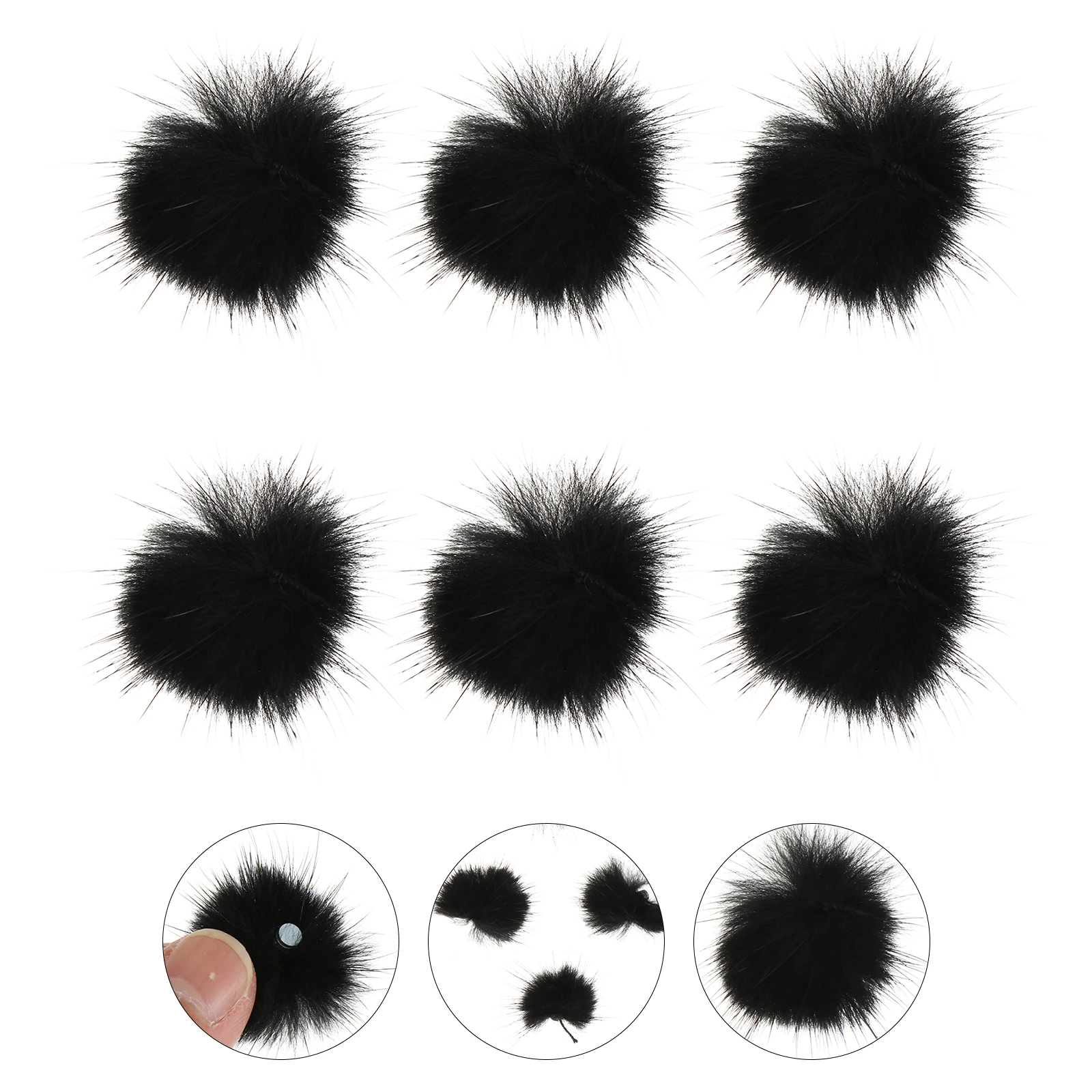 

6Pcs Nail Decorations Creative Hair Ball Design Easy DIY Manicure Art Accessories for Women Party Use Nail Decorations