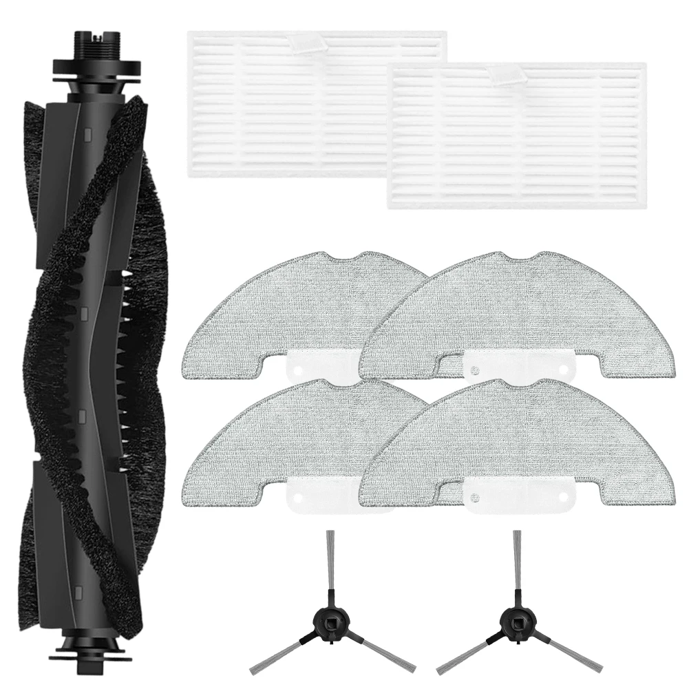 Robot Vacuum Mop Refill Kit for Prosceni Q20 Plus Featuring Main Brush Side Brushes Filter and 4 or 8 Mop Cloths