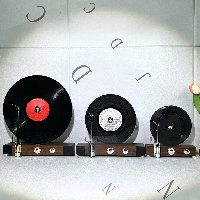 Modern Light Luxury Vertical Retro Phonograph Vinyl Record Player Model Room Decoration