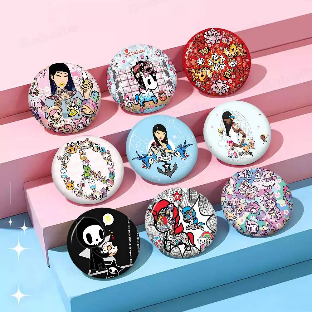 Japan Anime T-Tokidoki 58mm Cute Series Pins Funny Badge Interesting Cartoon Animals Brooches Backpack Clothes Gift Accessory