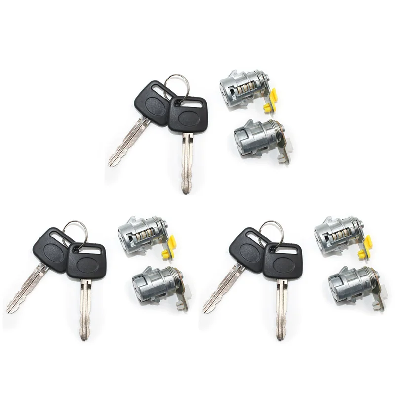 

3X Door Lock Set With Key(L & R) For 89-95 Toyota Pickup 89-98 4Runner For Toyota Door Lock Cylinder Key 69051-35030