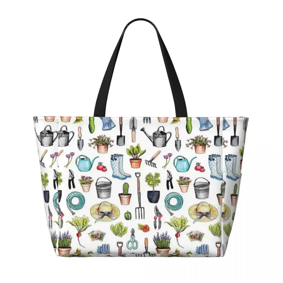 Garden Gear Spring Gardening Pattern Beach Travel Bag, Tote Bag Trendy Adult Gifts Shoulder Bag Multi-Style Pattern