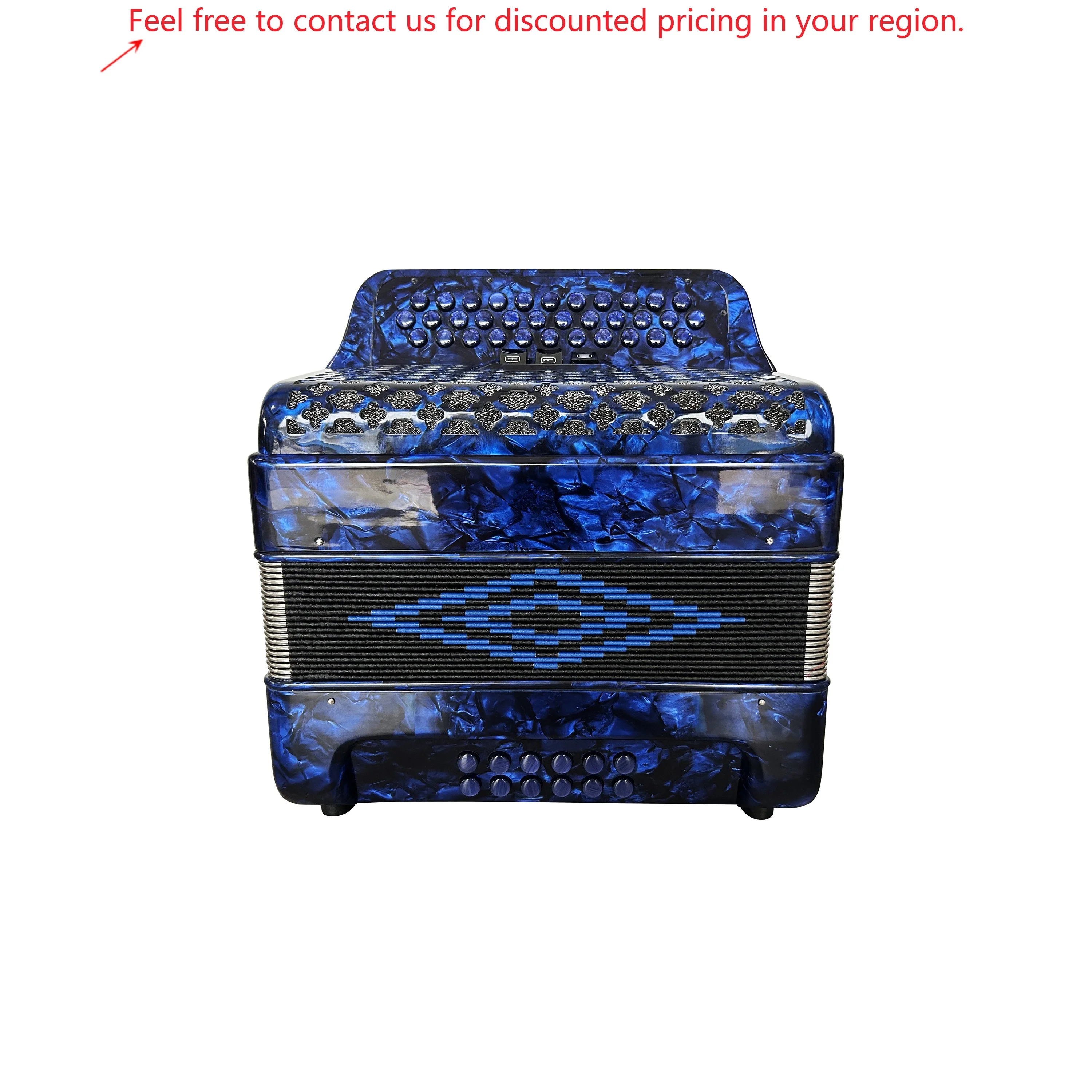 

SEASOUND OEM Professional Cheap 34 Buttons 12 Bass 3 Registers 34-Button 12-Bass 3-Register Blue Celluloid Accordion JB3412B