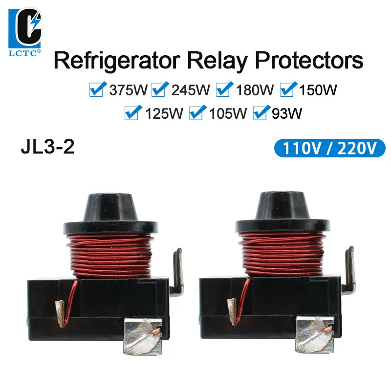 LCTC PTC Refrigerator Freezer Starter Relay For Refrigerator Capacitor 110V 220V JL3-2 Cooling Compressor Relay
