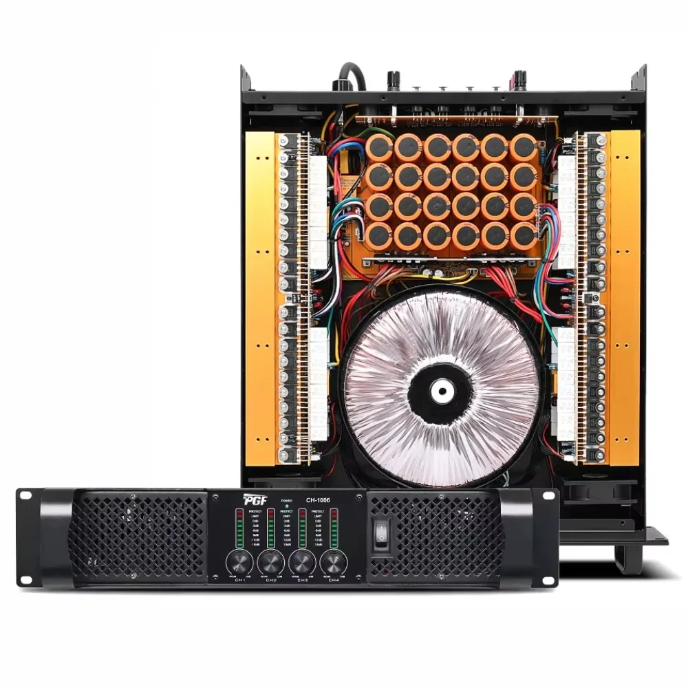 

High-quality new 2U 4 * 1000W 4-channel amplifier Class H stereo output professional audio system bass power amplifier